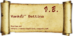 Vankó Bettina névjegykártya
